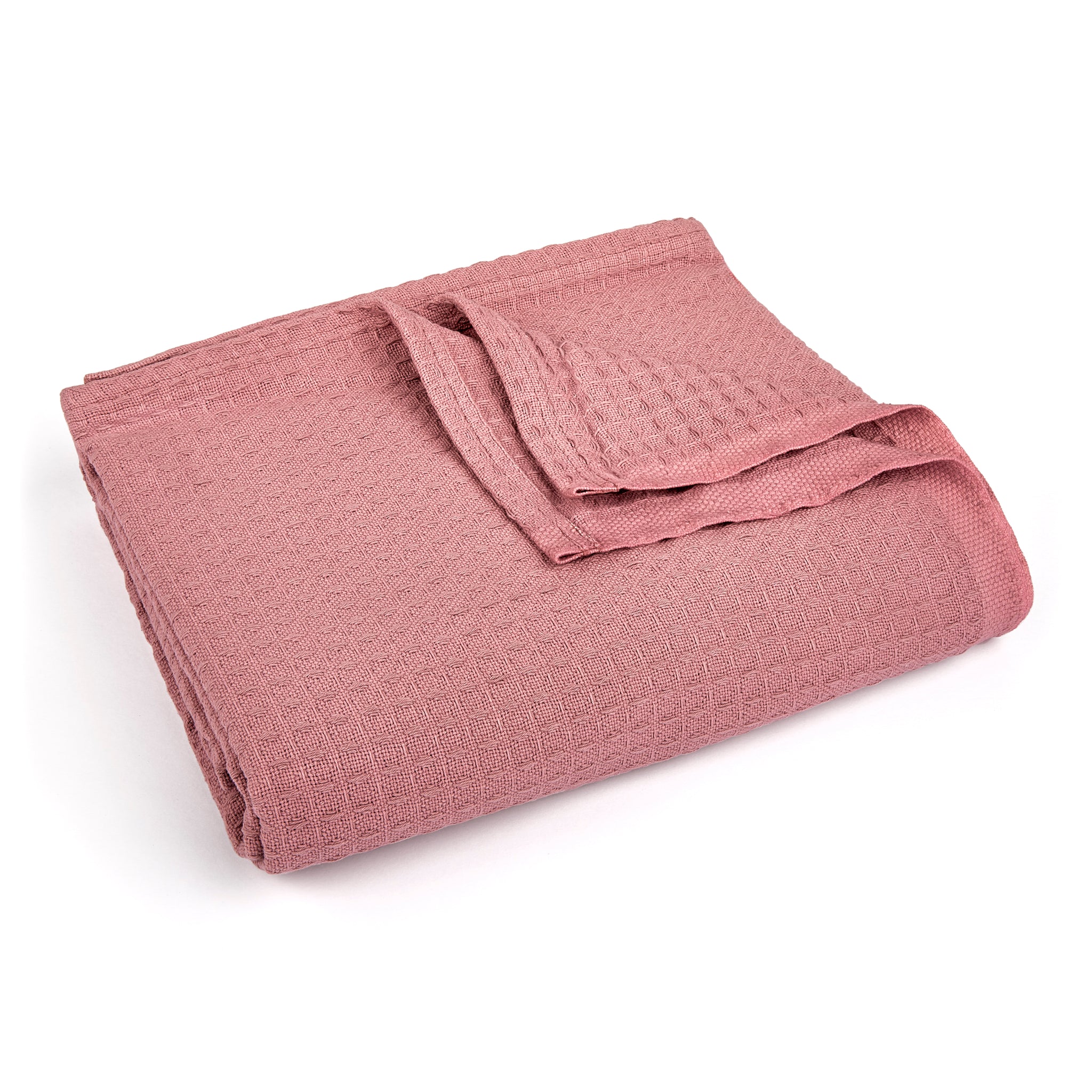 cotton waffle weave blanket rose color trusted thread