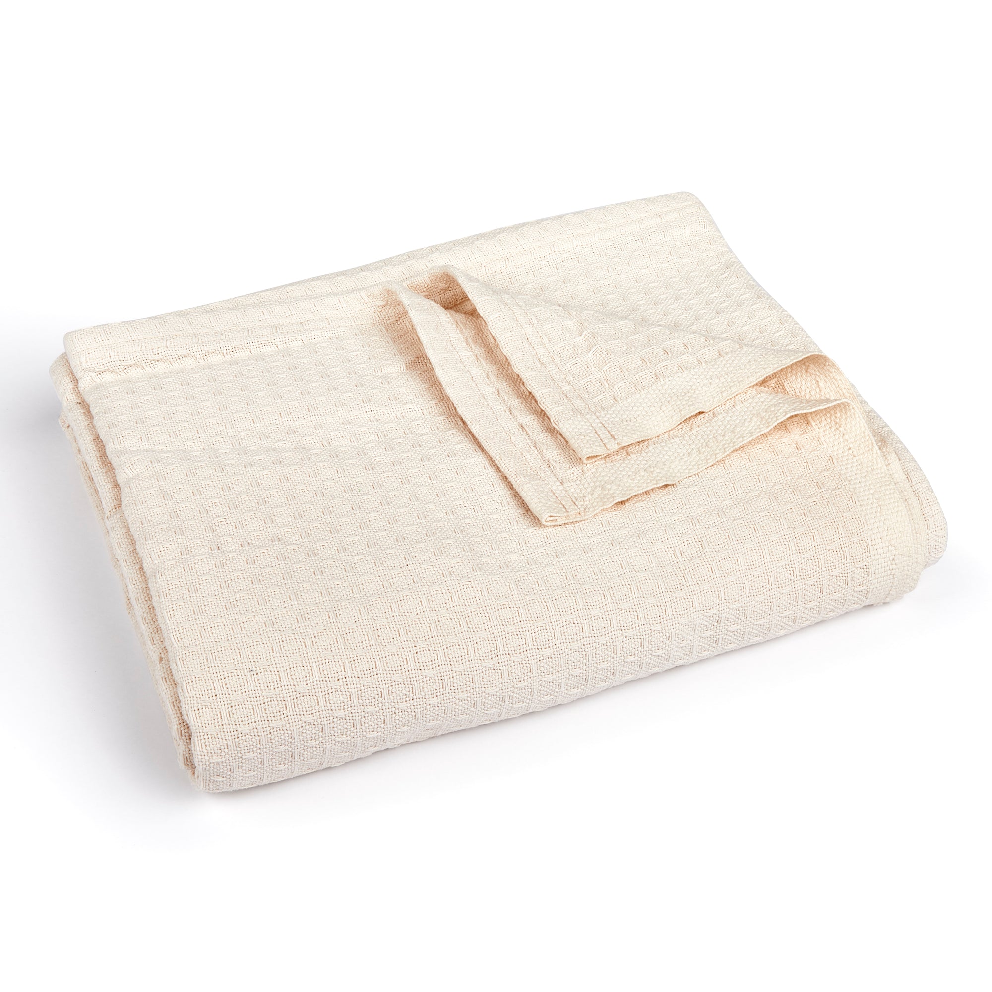 cotton waffle weave blanket beige color trusted thread