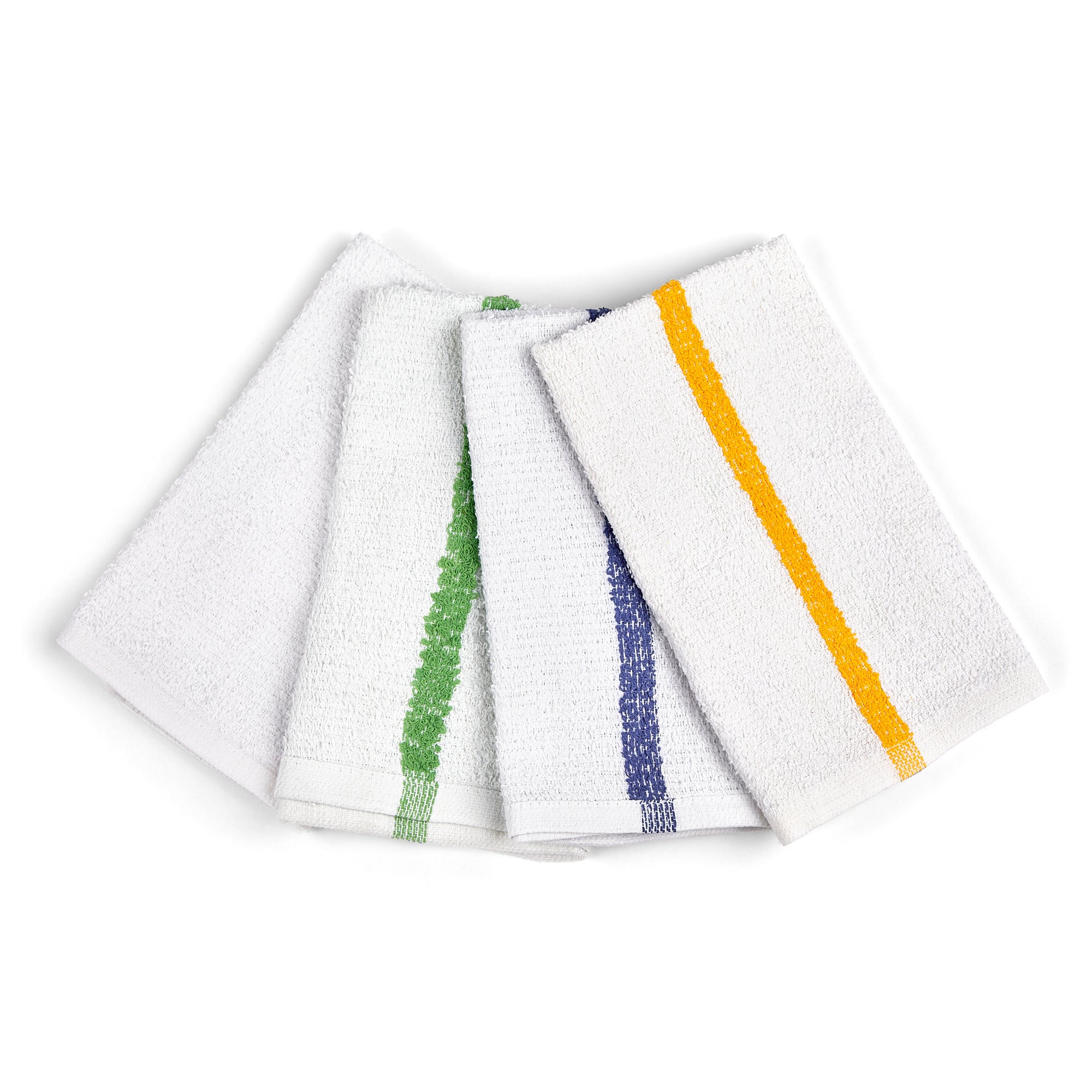 Terry Bar Towels - White - 17" x 20" -100% Cotton - Case of 600 Pieces.