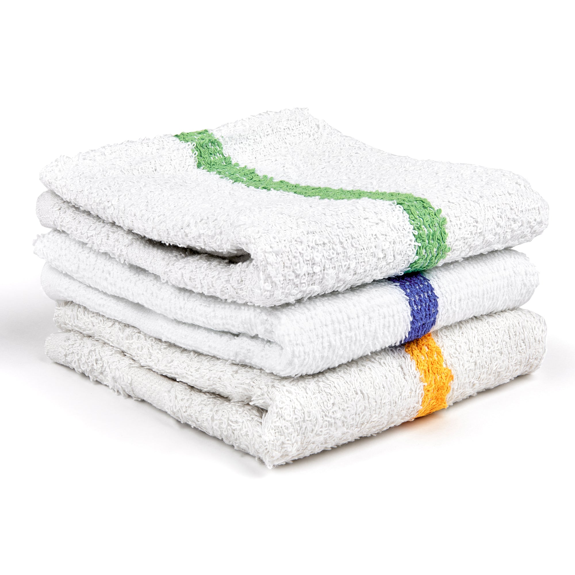 Center Stripe Bath Towels - 100% Cotton - 10 Single Economical - Case of 60 Pieces