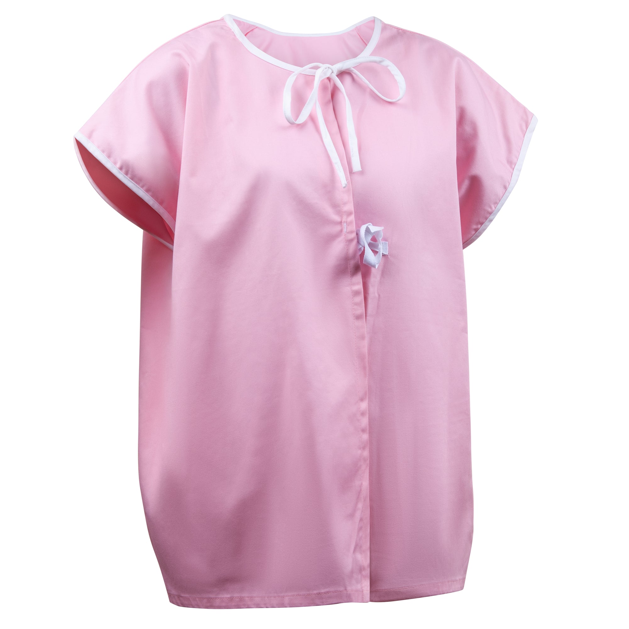 Mammography Cape - Solid Pink Poly/Cotton - 2 Tie Center Front Closure - Case of 72 Pieces