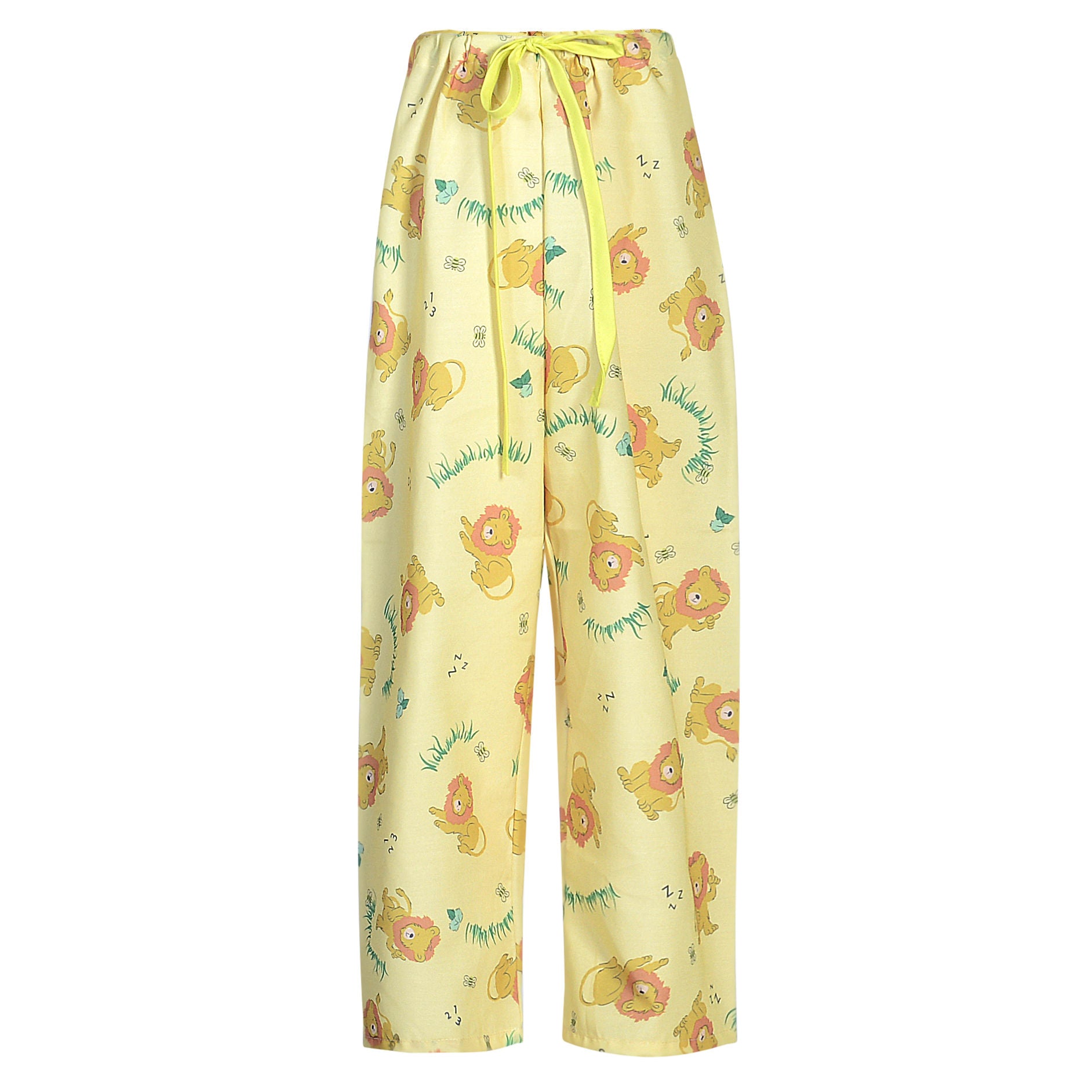 Pediatric PJ Pants - Lazy Lion Print - 100% Polyester - Flame Retardant