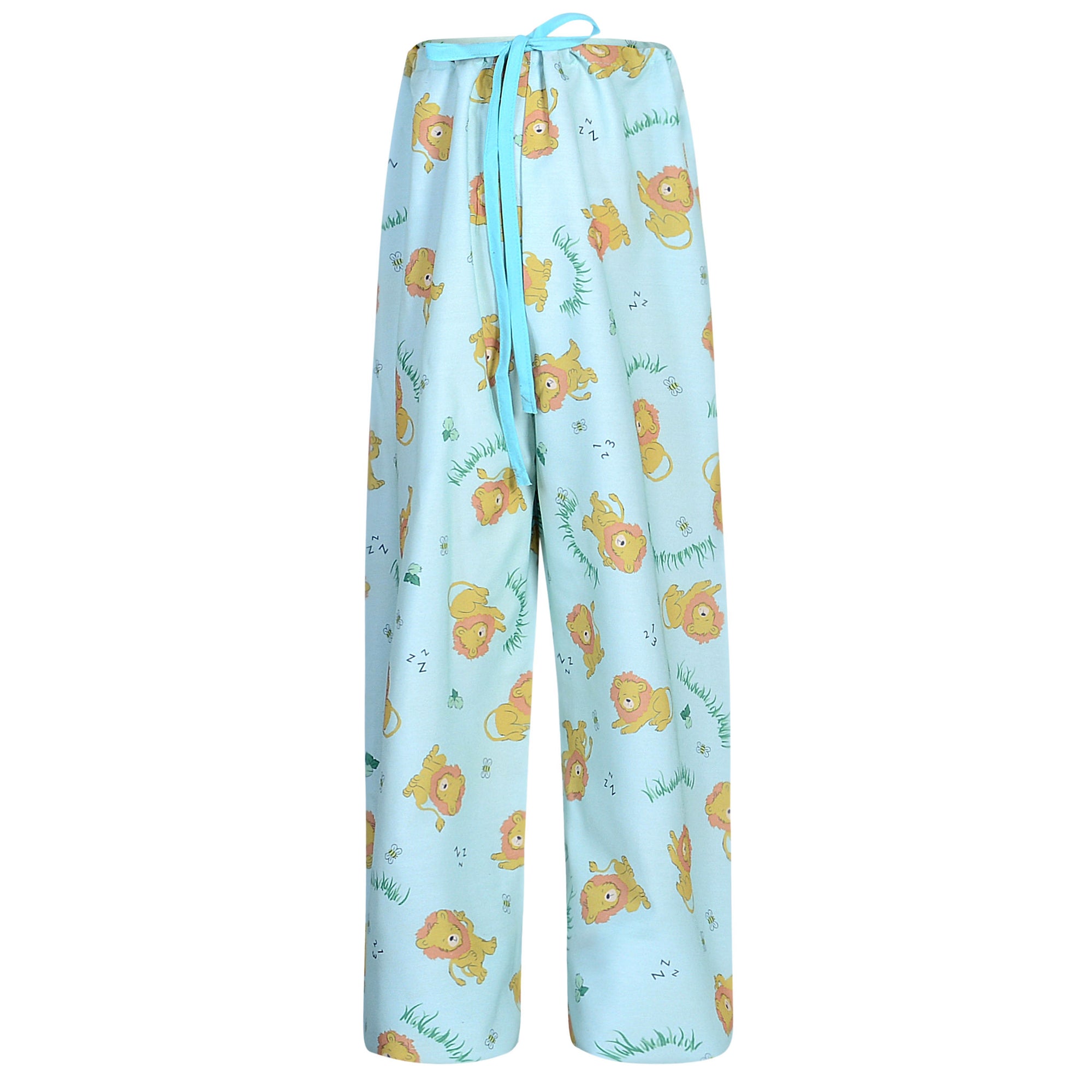Pediatric PJ Pants - Lazy Lion Print - 100% Polyester - Flame Retardant