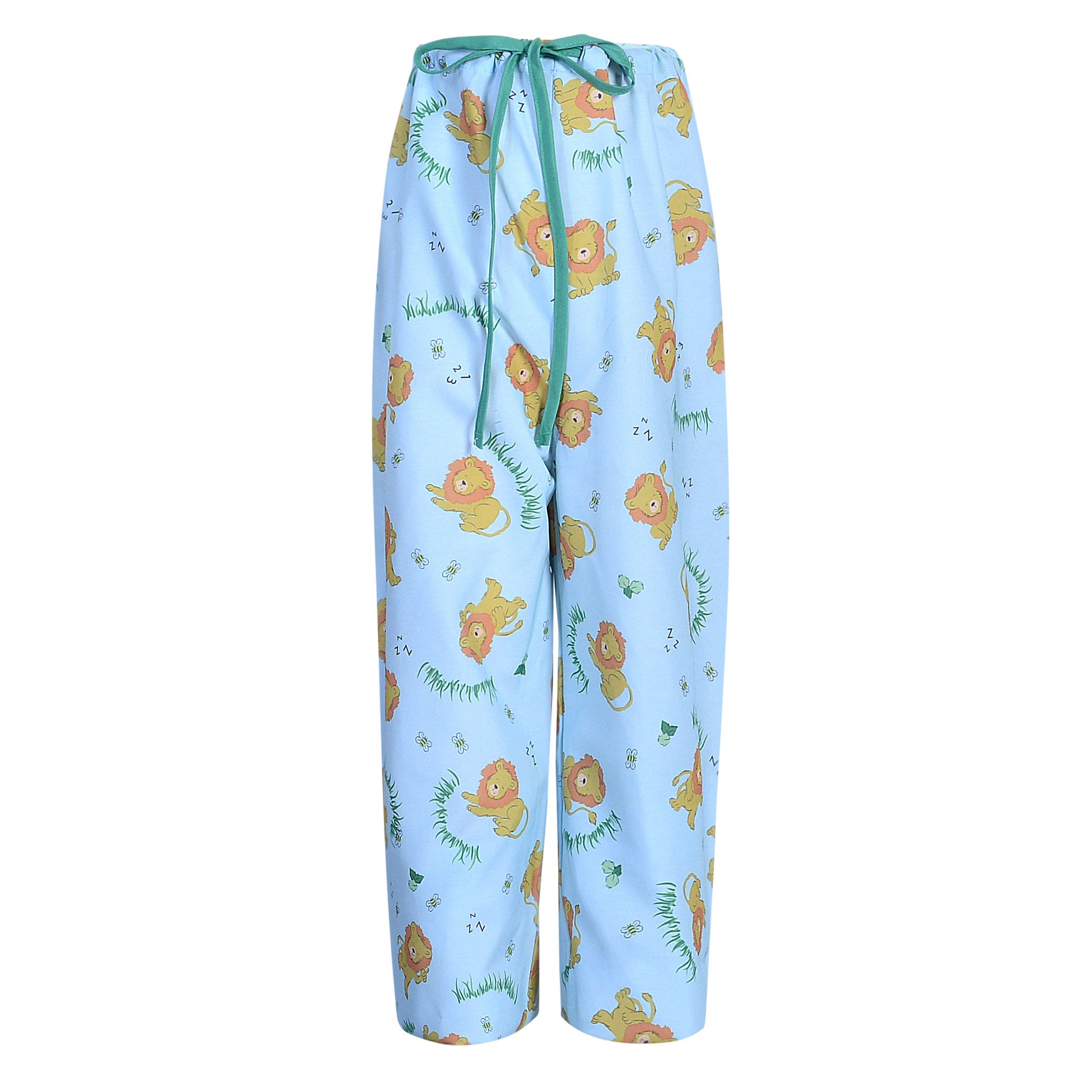 Pediatric PJ Pants - Lazy Lion Print - 100% Polyester - Flame Retardant