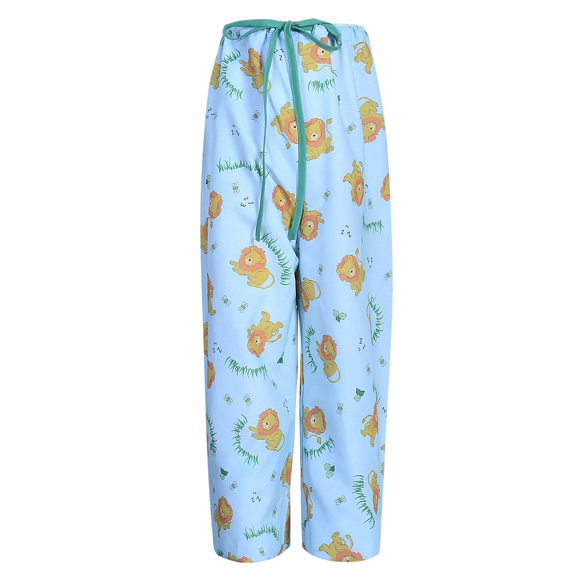 Pediatric PJ Pants - Lazy Lion Print - 100% Polyester - Flame Retardant