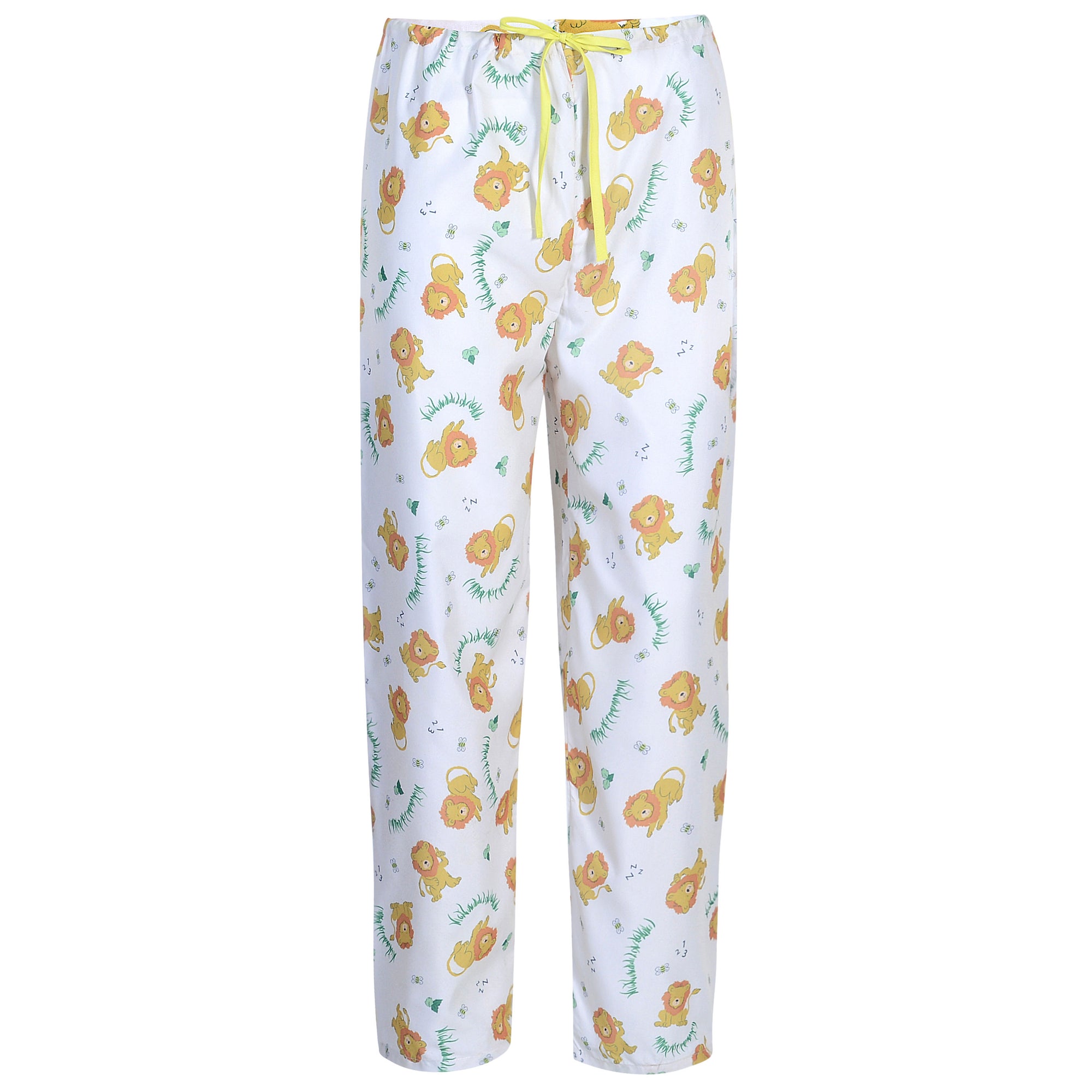 Pediatric PJ Pants - Lazy Lion Print - 100% Polyester - Flame Retardant