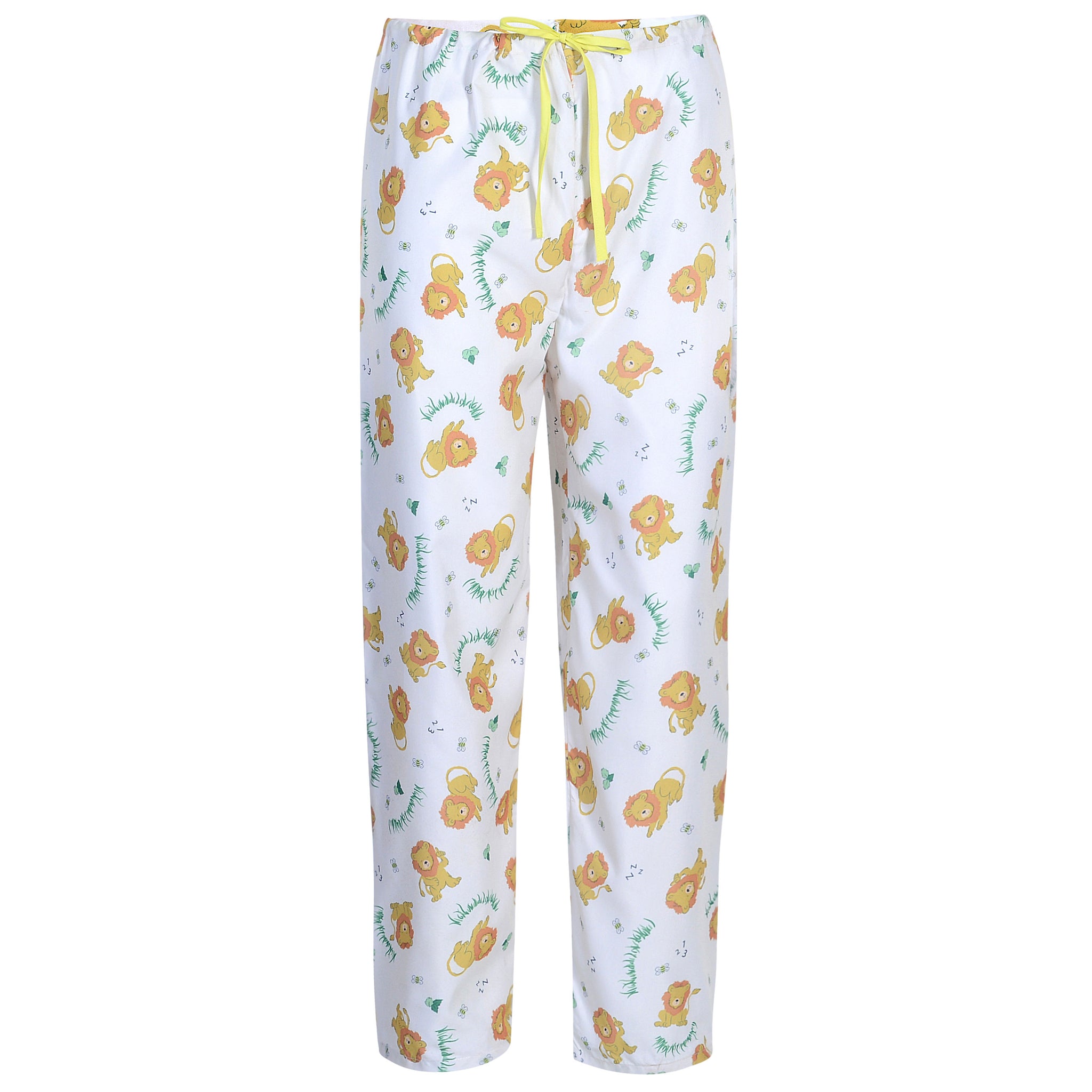Pediatric PJ Pants - Lazy Lion Print - 100% Polyester - Flame Retardant