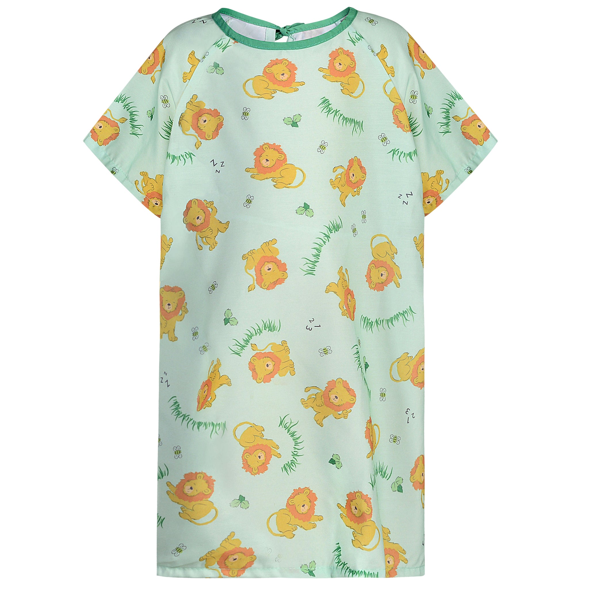 Pediatric Patient Gowns - Lazy Lion Print - 100% Polyester - Flame Retardant