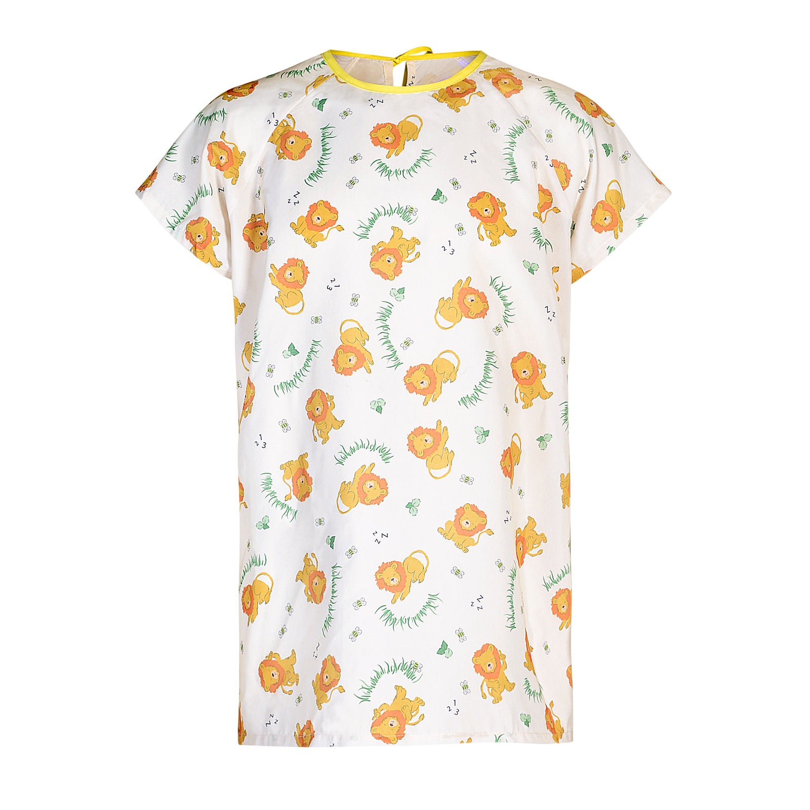 Pediatric Patient Gowns - Lazy Lion Print - 100% Polyester - Flame Retardant