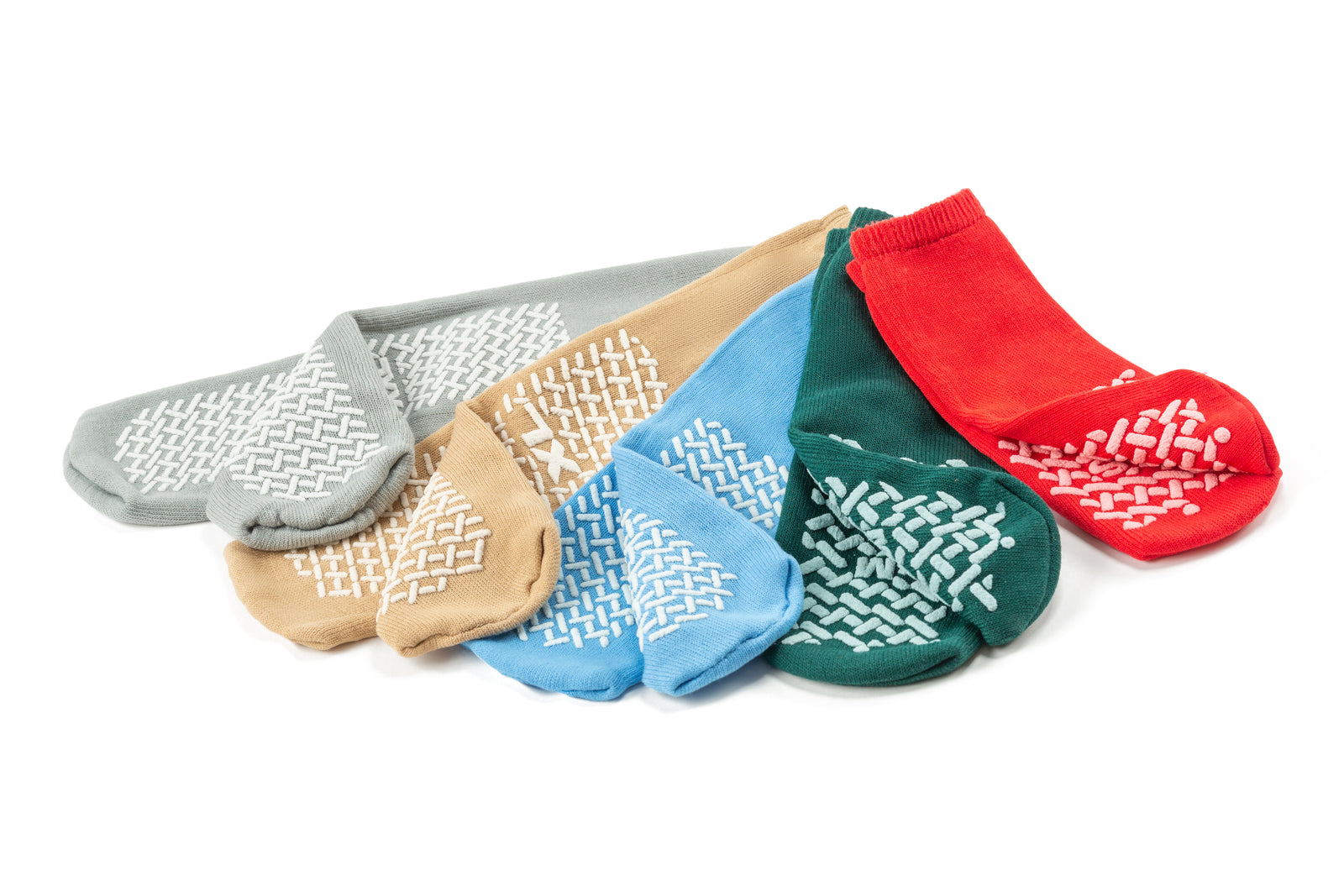 Hospital  Slipper Socks - Double -Treads Skid Resistant - Color Coded Sizes