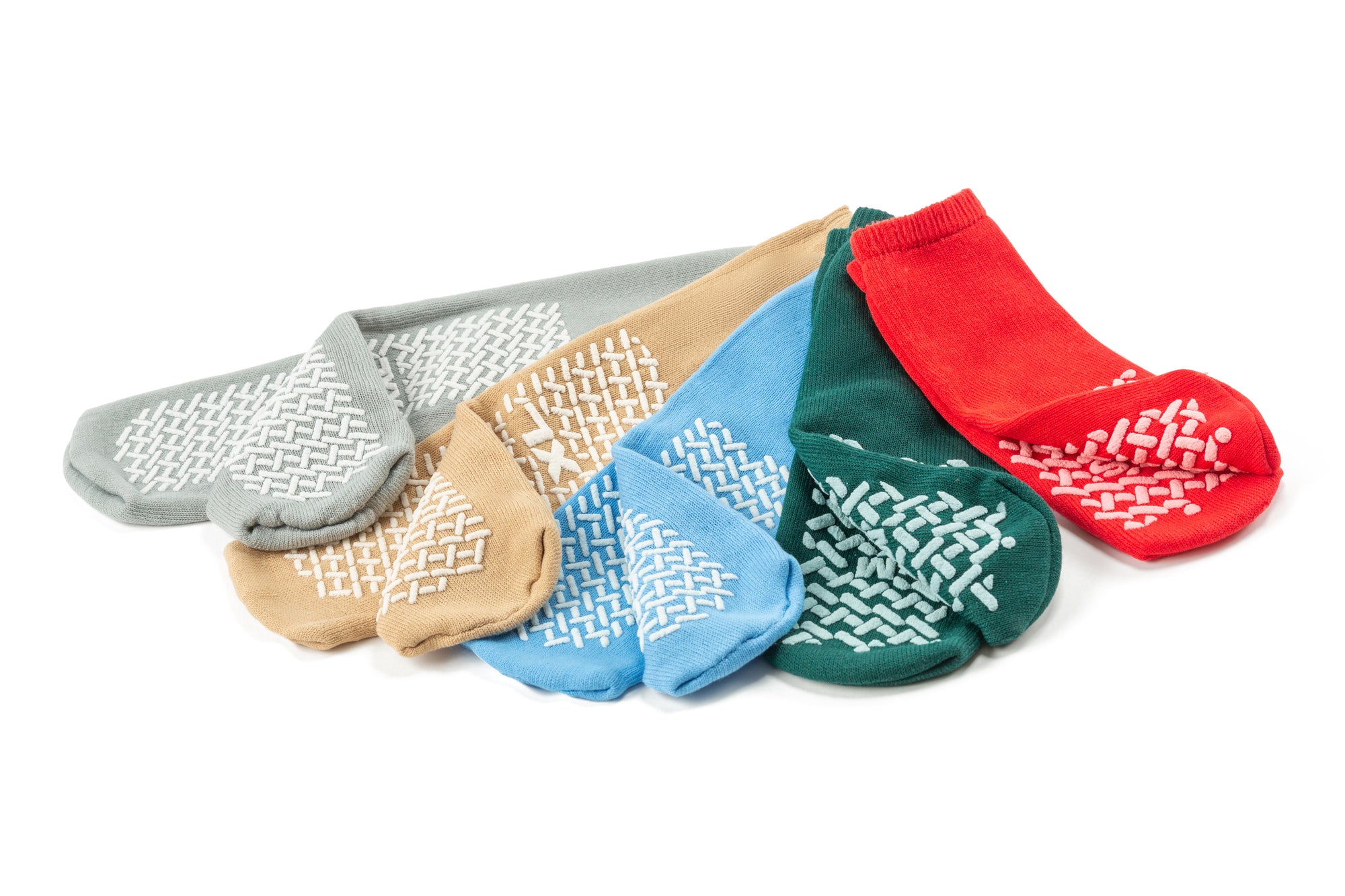 Hospital  Slipper Socks - Double -Treads Skid Resistant - Color Coded Sizes