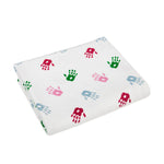 Baby Blanket - Little Hands Print - 100% Cotton - 36" x 40"