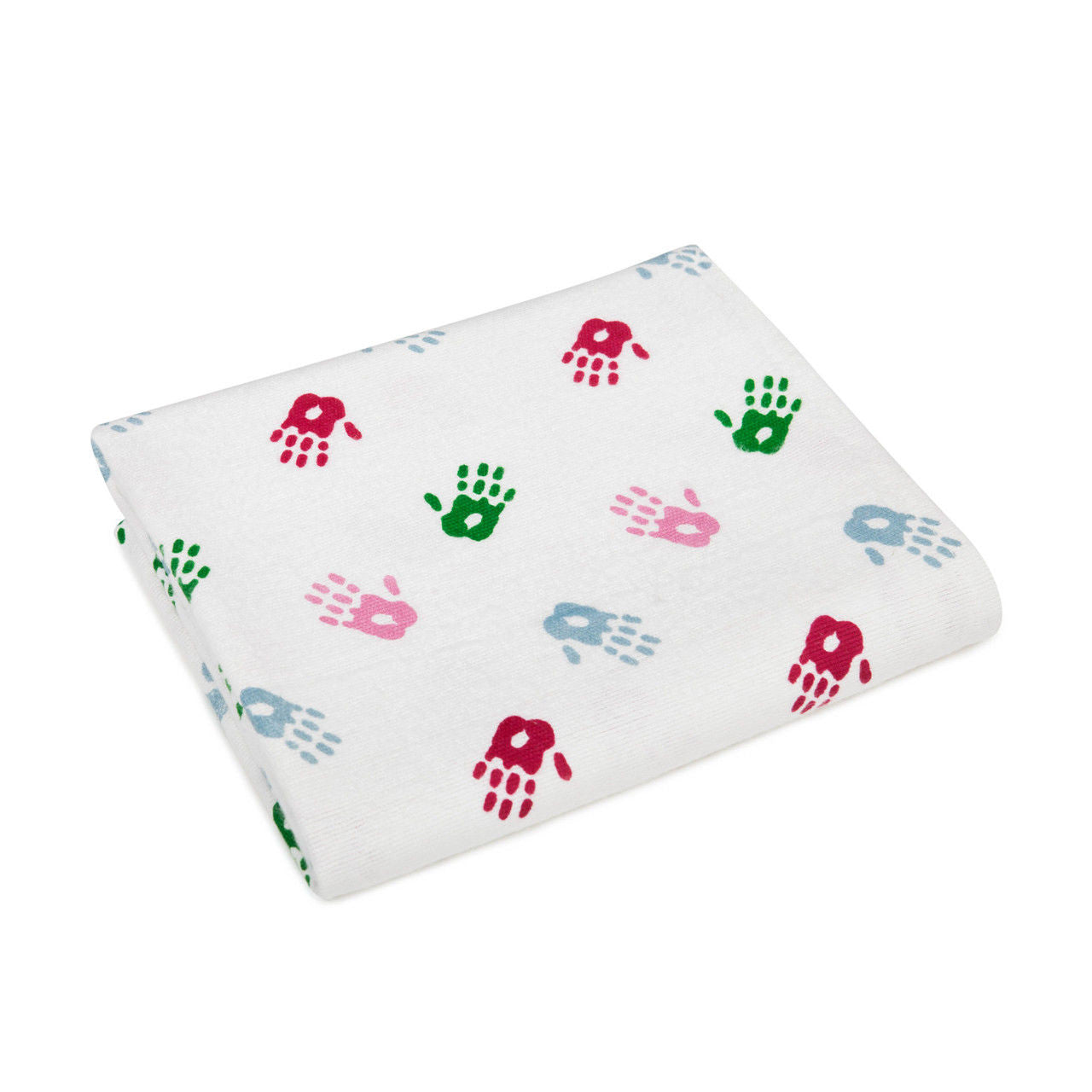 Baby Blanket - Little Hands Print - 100% Cotton - 36" x 40"