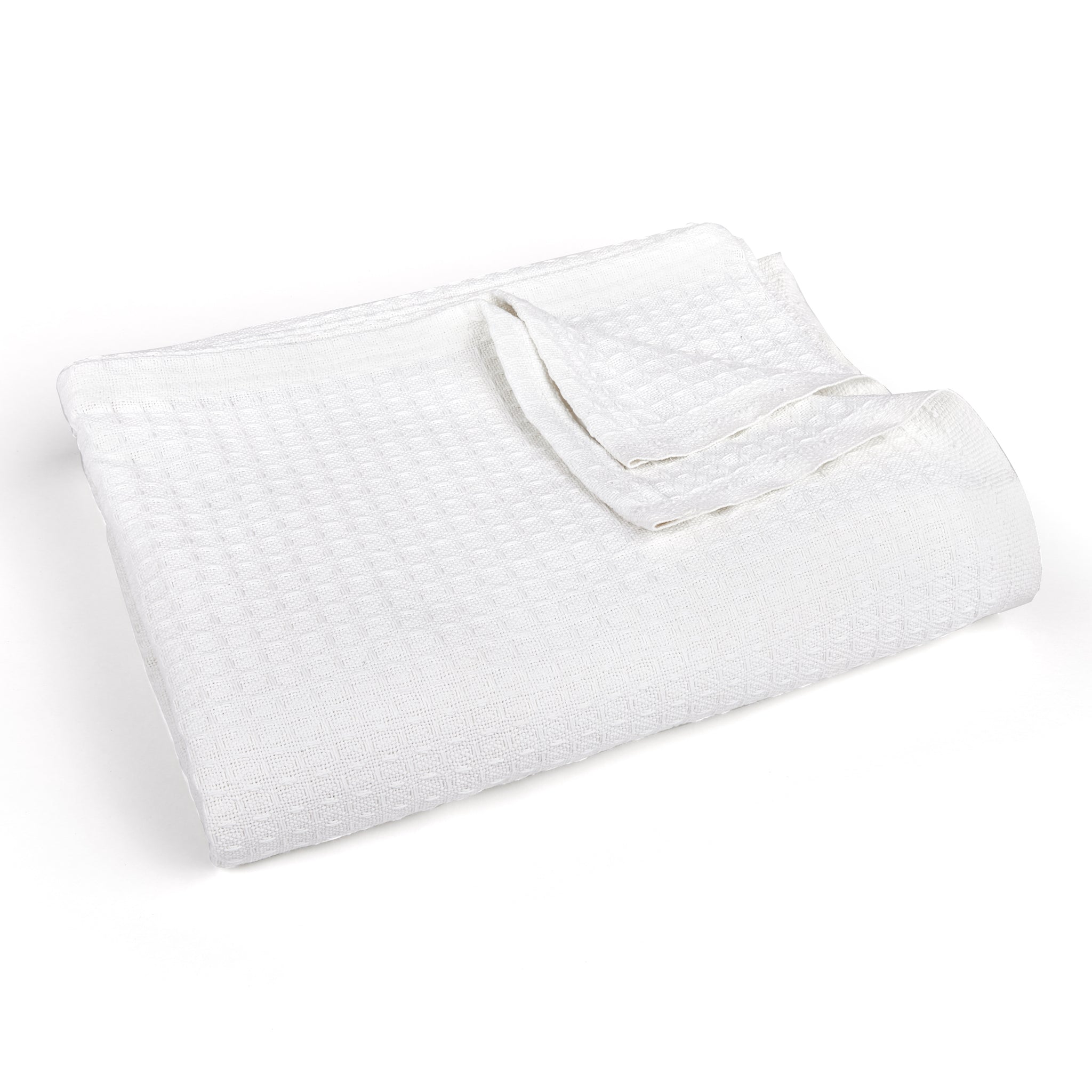 cotton waffle weave blanket​ white color trusted thread