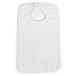 white ​terry bibs​ with velcro closure​ trusted​ thread