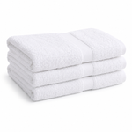 Dobby Border Bath Towels White - 100% Cotton - 16 Single Ring Spun