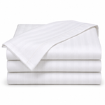 Striped Flat Sheets - 200 Thread Count - Queen Size - 60% Cotton / 40% Polyester