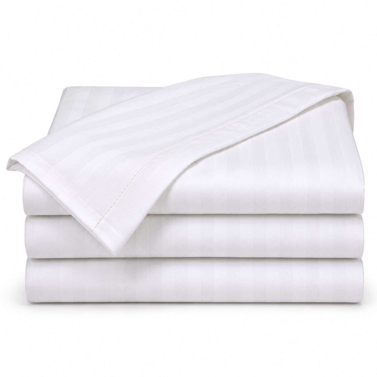 Striped Flat Sheets - 200 Thread Count - Queen Size - 60% Cotton / 40% Polyester