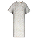 earth print bulk hospital gowns with angle back overlap closure trusted thread