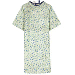 IV Patient Gowns - Green Leaf Print - Angle Back Overlap Closure - Case of 72 Pieces