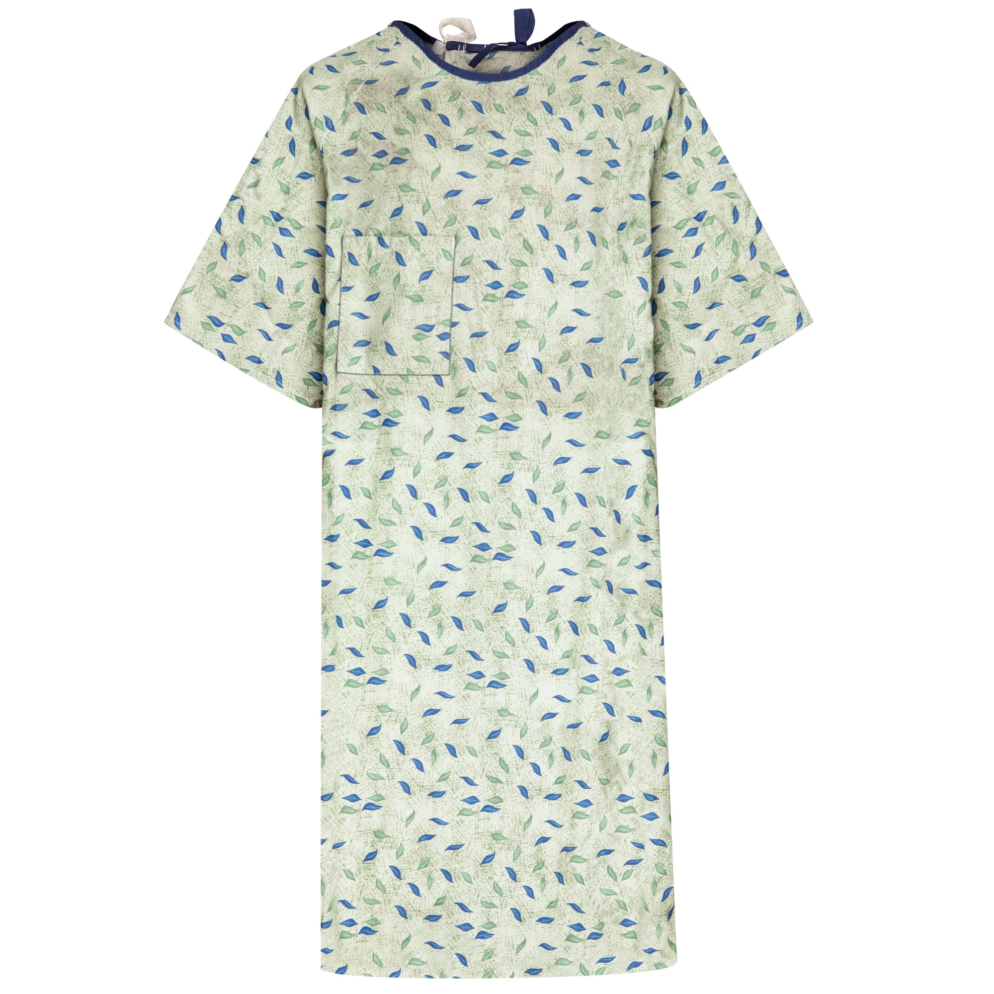 IV Patient Gowns - Green Leaf Print - Angle Back Overlap Closure - Case of 72 Pieces