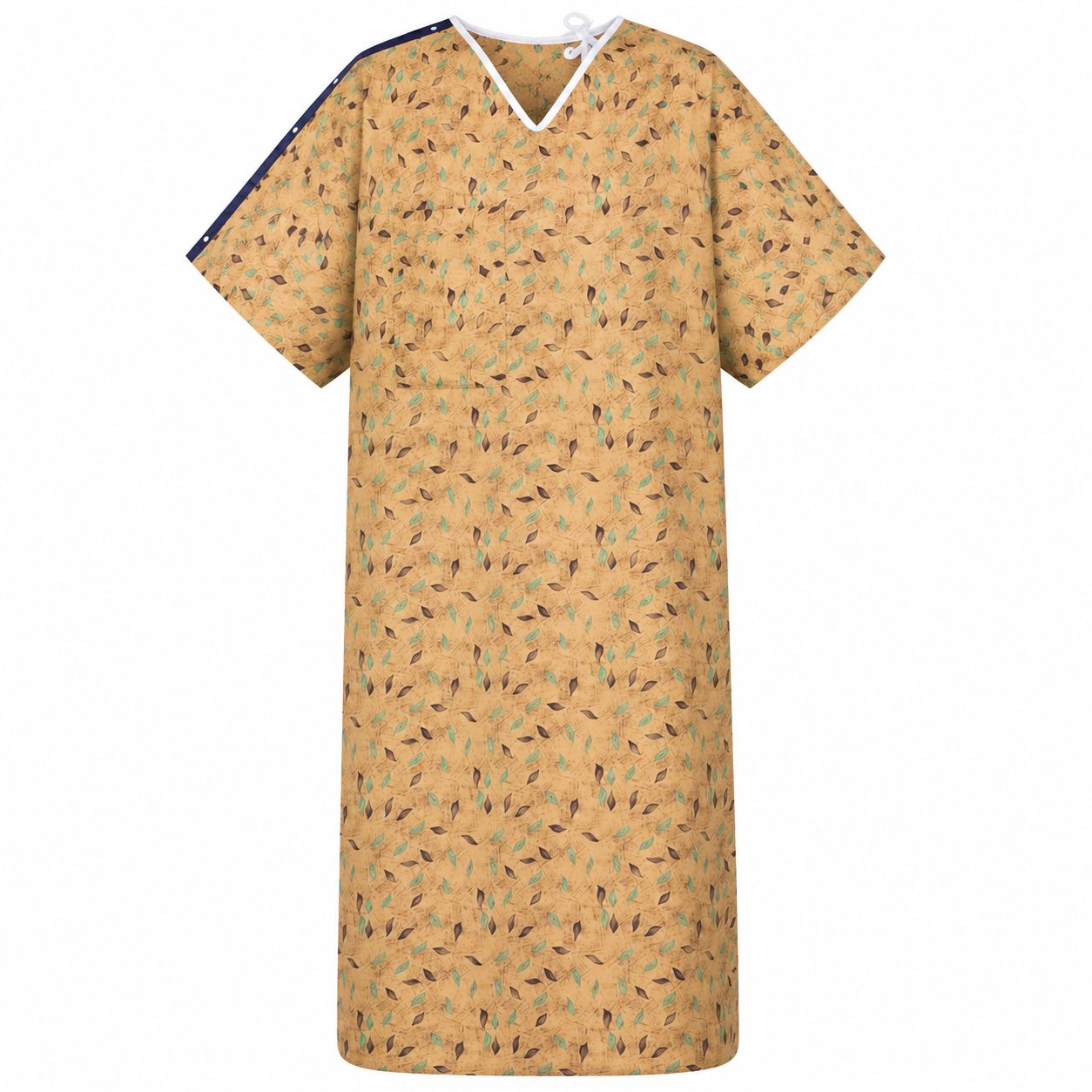 MRI IV Gown - 55% Cotton / 45% Polyester - Plastic Snaps - Telemetry Pocket