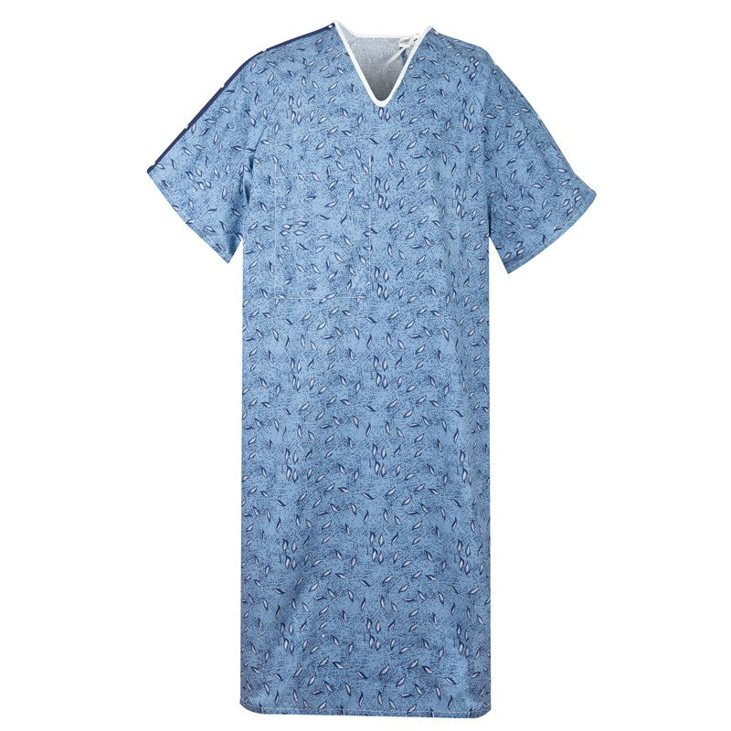 MRI IV Gown - 55% Cotton / 45% Polyester - Plastic Snaps - Telemetry Pocket