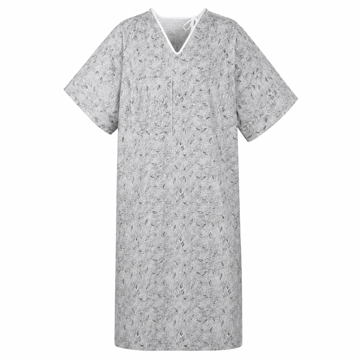 MRI IV Gown - 55% Cotton / 45% Polyester - Plastic Snaps - Telemetry Pocket