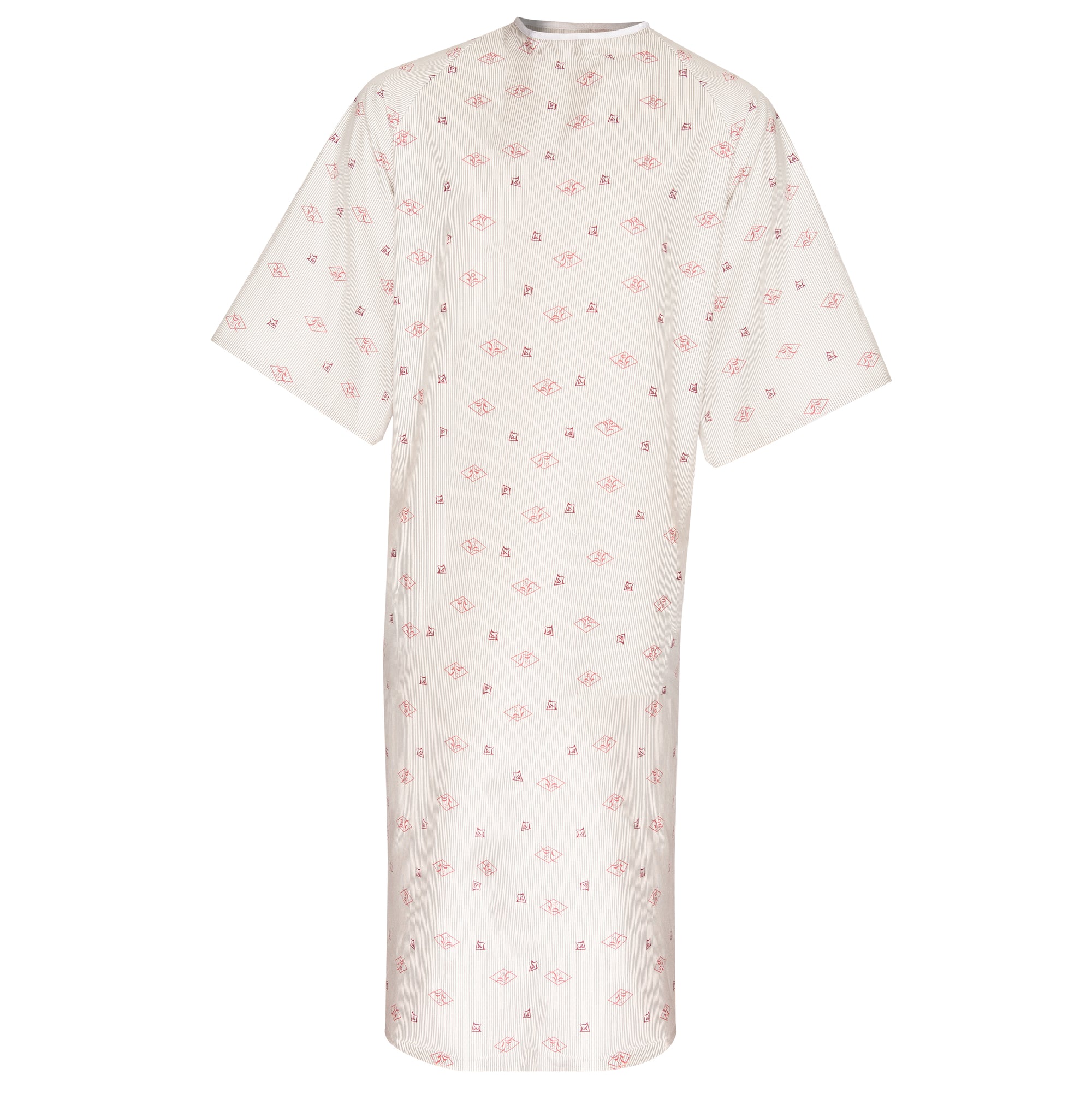Patient Gowns - Diamond Pinstripe Print - Angle Back Closure - Case of 72 Pieces