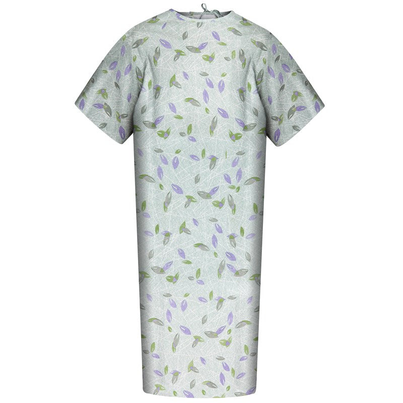 Patient Gowns - Muhly Ice Print - Angle Back Closure - Case of 48 Pieces