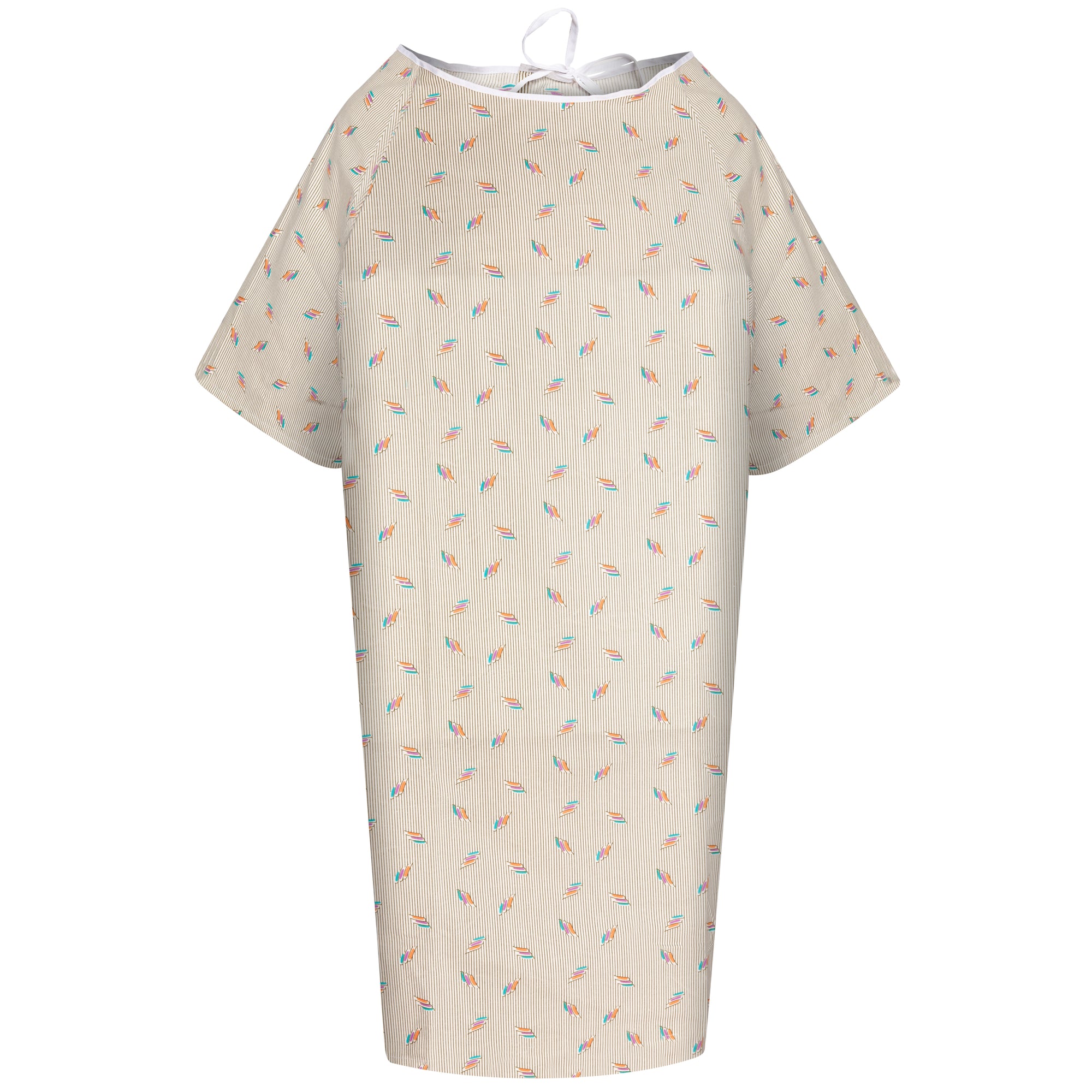 Patient Gowns - Caramel Matchstick Print - Angle Back Closure - Case of 72 Pieces