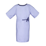 Premium Bariatric Patient Gowns - 10X-Large - 100% Poly Pique Knit - Sky Blue - Case of 48 Pieces