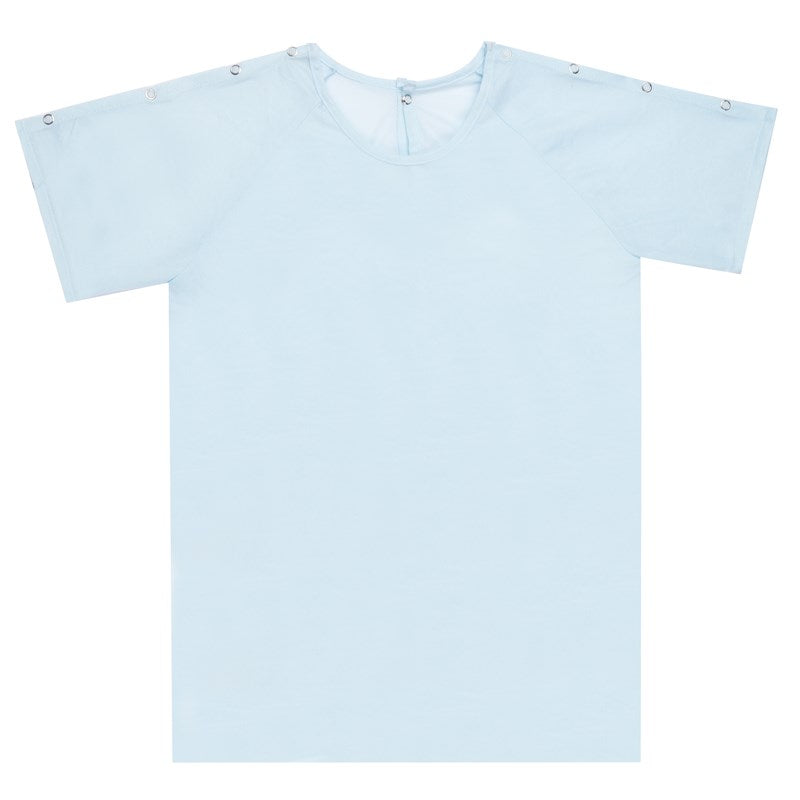 soft & stretchy brushed knit pediatric iv gowns light blue color trusted thread