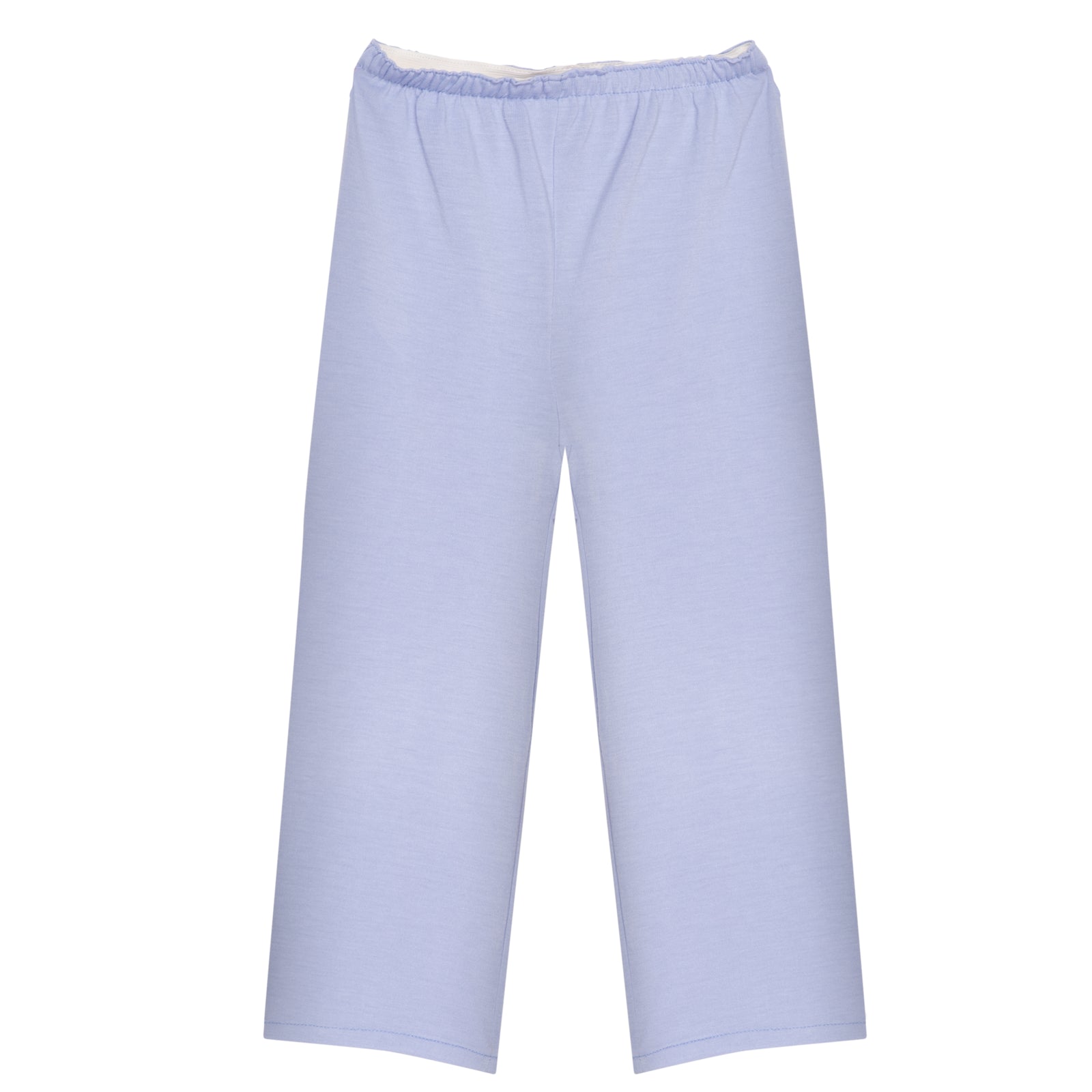 100% poly knit solid color pediatric pajama pants sky blue color trusted thread