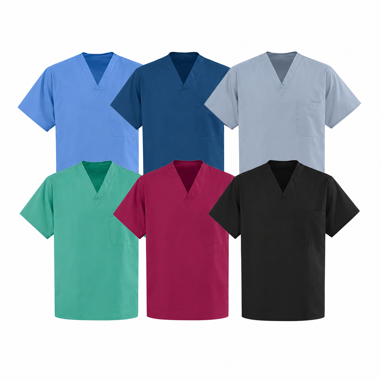 Scrubs Tops - Poplin Fabric - Unisex - 65% Polyester 35% Cotton - Case of 12