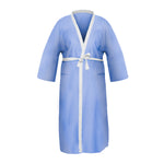 Patient Robes - Blue with White Trim - 55% Cotton / 45% Polyester