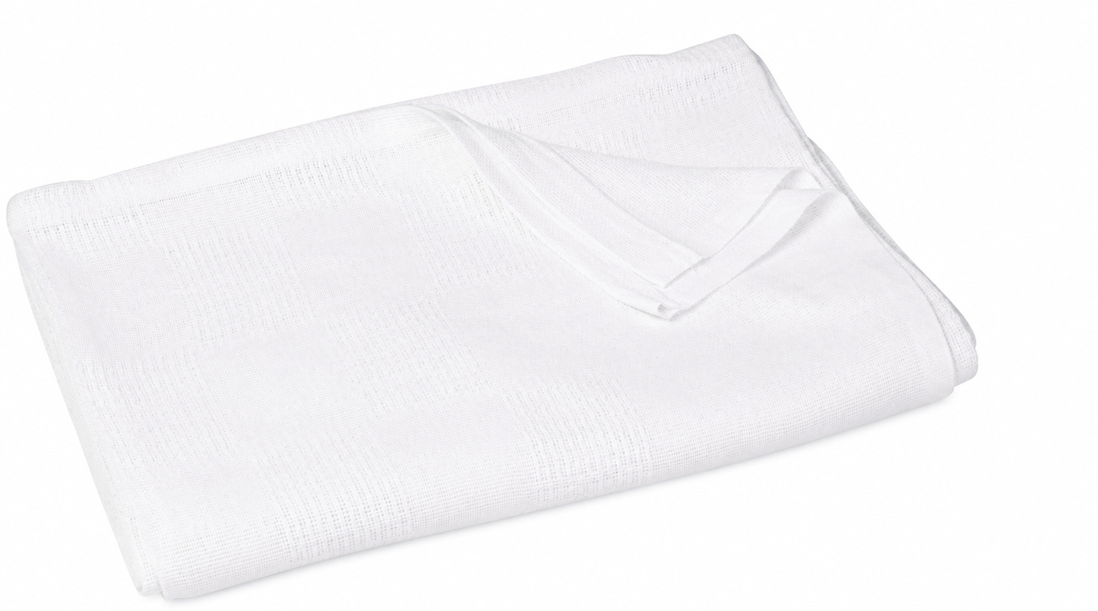 Snag Free Hospital Thermal Blankets - White - Cotton Poly Blend - 66" x 90"