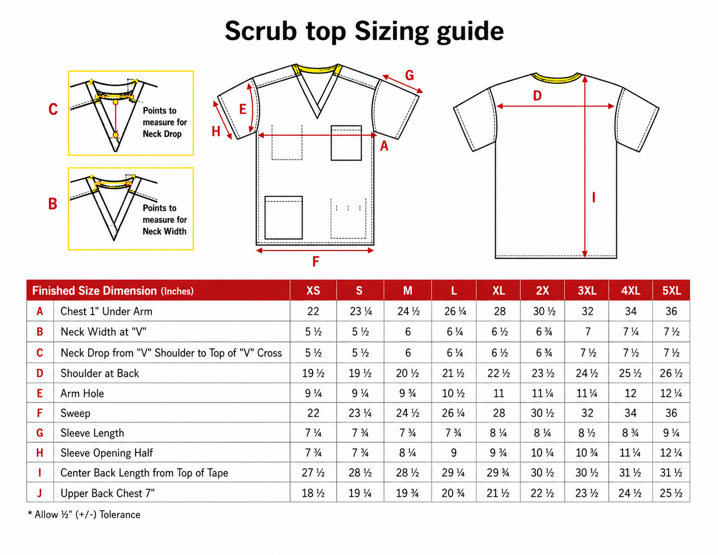 Scrubs Tops - Poplin Fabric - Unisex - 65% Polyester 35% Cotton - Case of 12