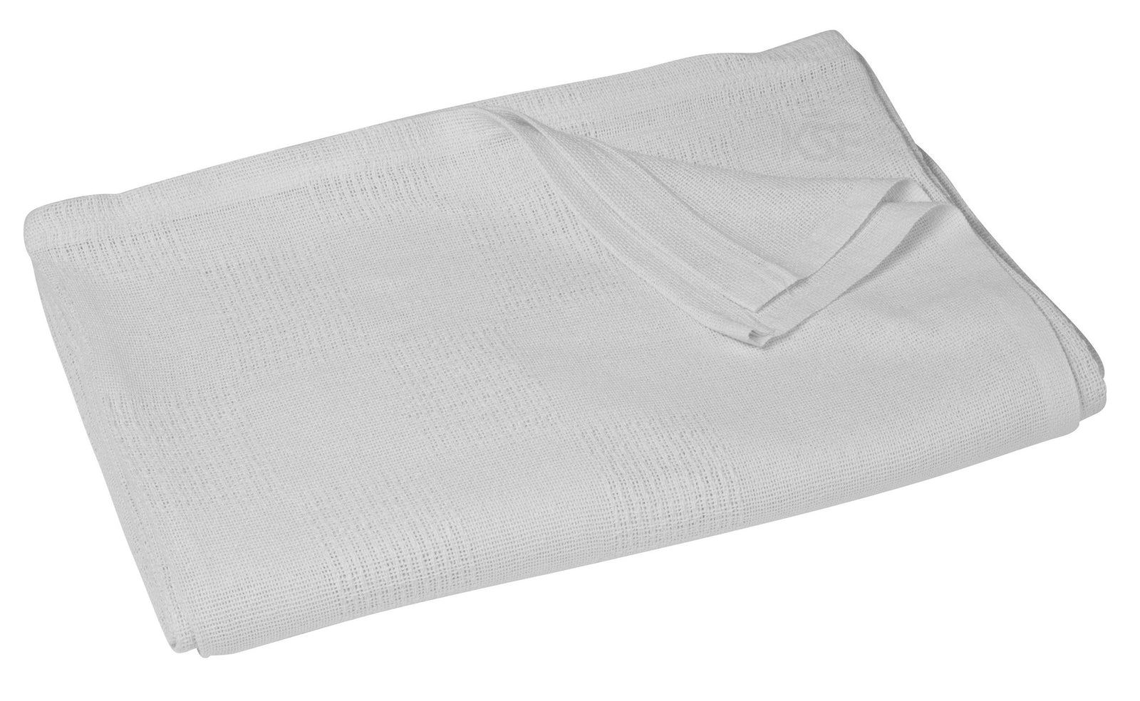 Snag Free Hospital Thermal Blankets  - White - Cotton Poly Blend - 66" x 90" - Case of 12