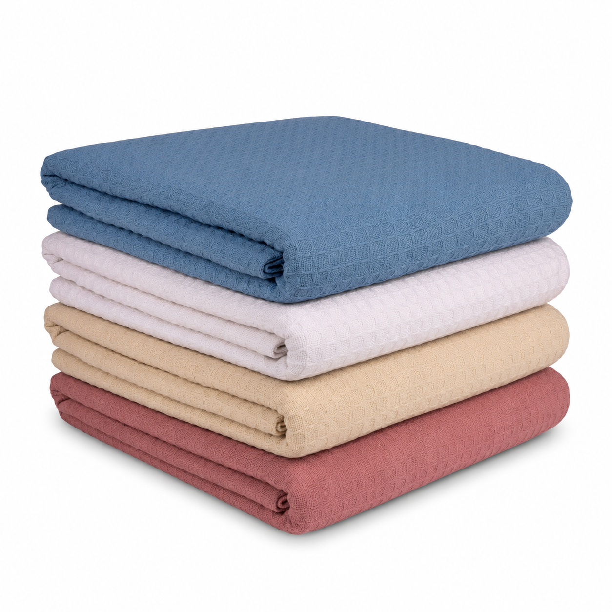 Waffle Weave Blankets - 100% Cotton - Case of 12