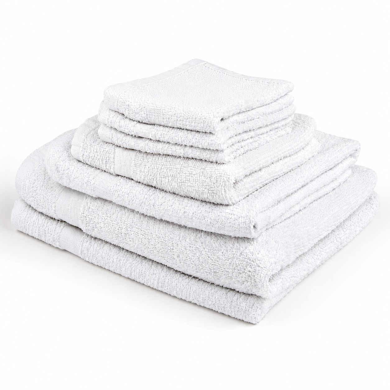 Ring Spun Wash Cloths White - 100% Cotton - 16 Single Ring Spun